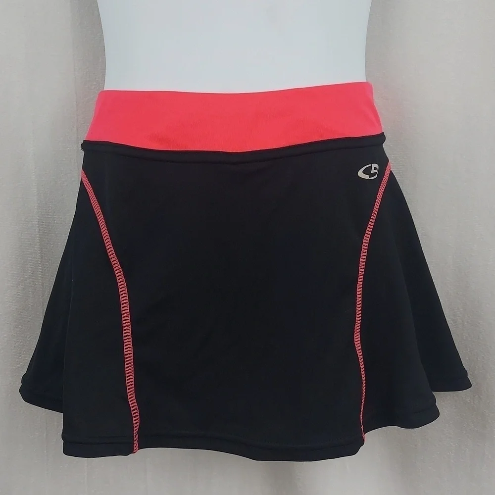 CHAMPION C9 Girls Tennis Skirt Skort - Black Pink - S (6-6x)